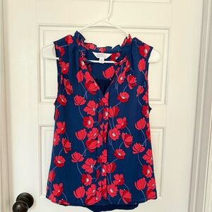 Market & Spruce Red Floral Blouse